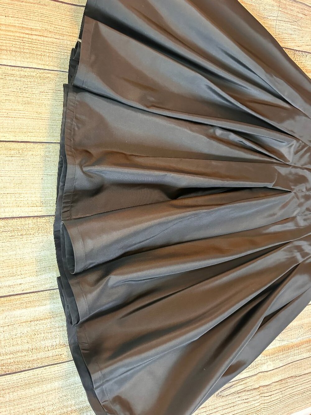 Tadashi Collection Black Ruched Pleated Taffeta Fit & Flare Cocktail Dress Sz 8 - Picture 6 of 6